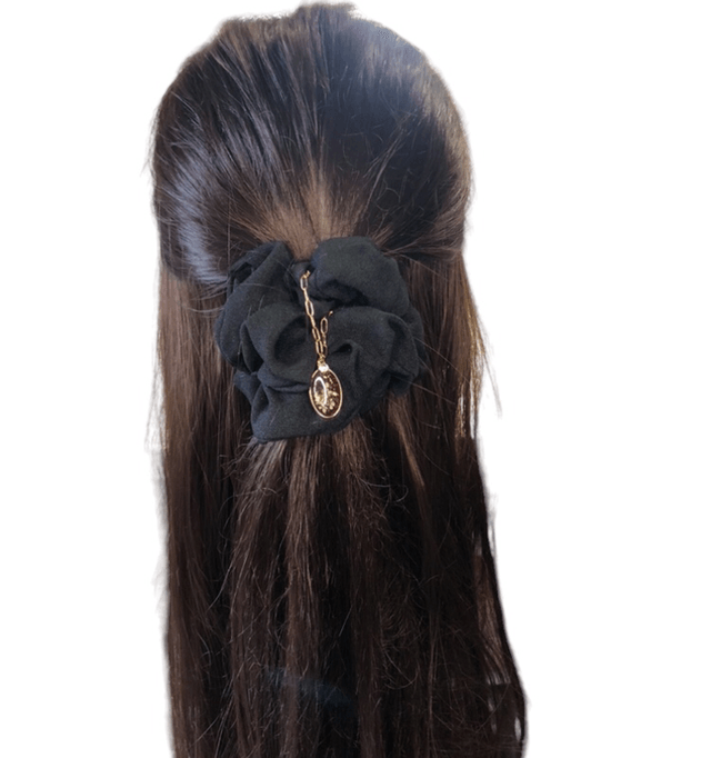 Scrunchie noir bijoux 