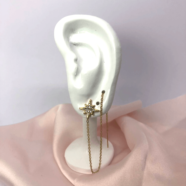 Mélina * boucle chaine oreille à 2 trous 