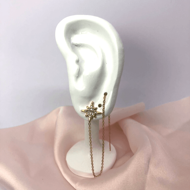 Mélina * boucle chaine oreille à 2 trous 